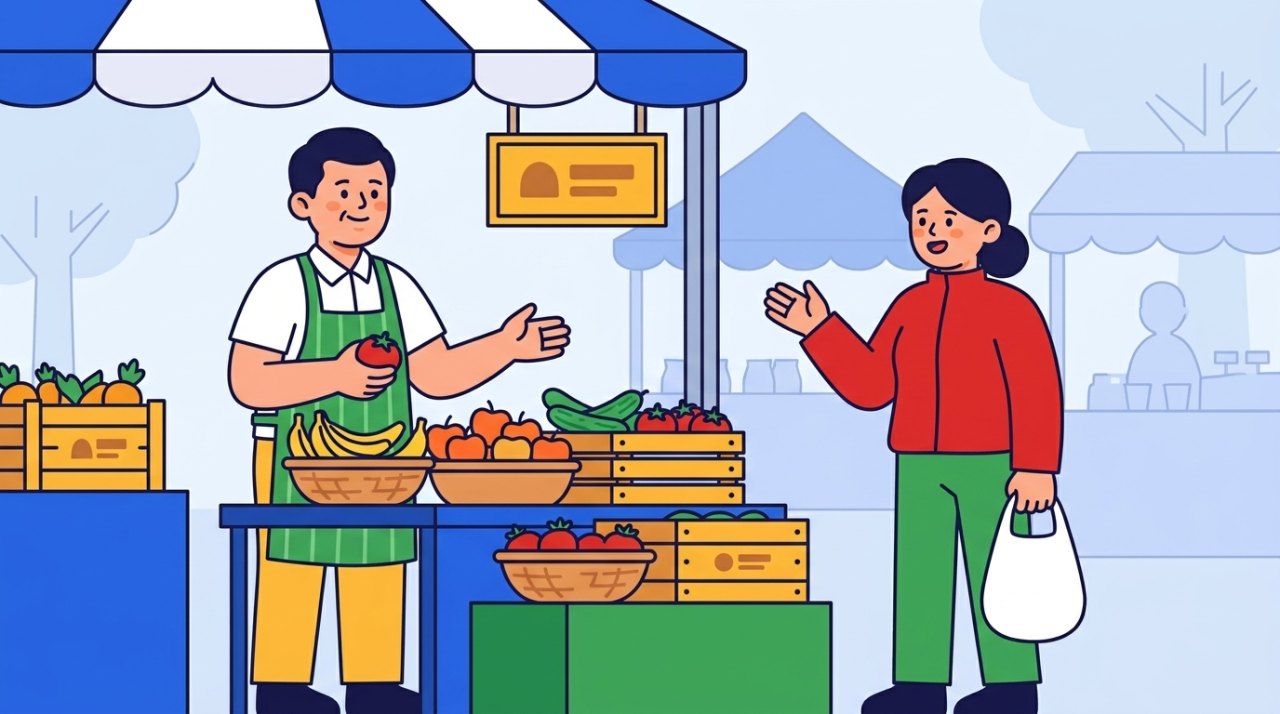 Ilustracja do rozmowy „Na targu”